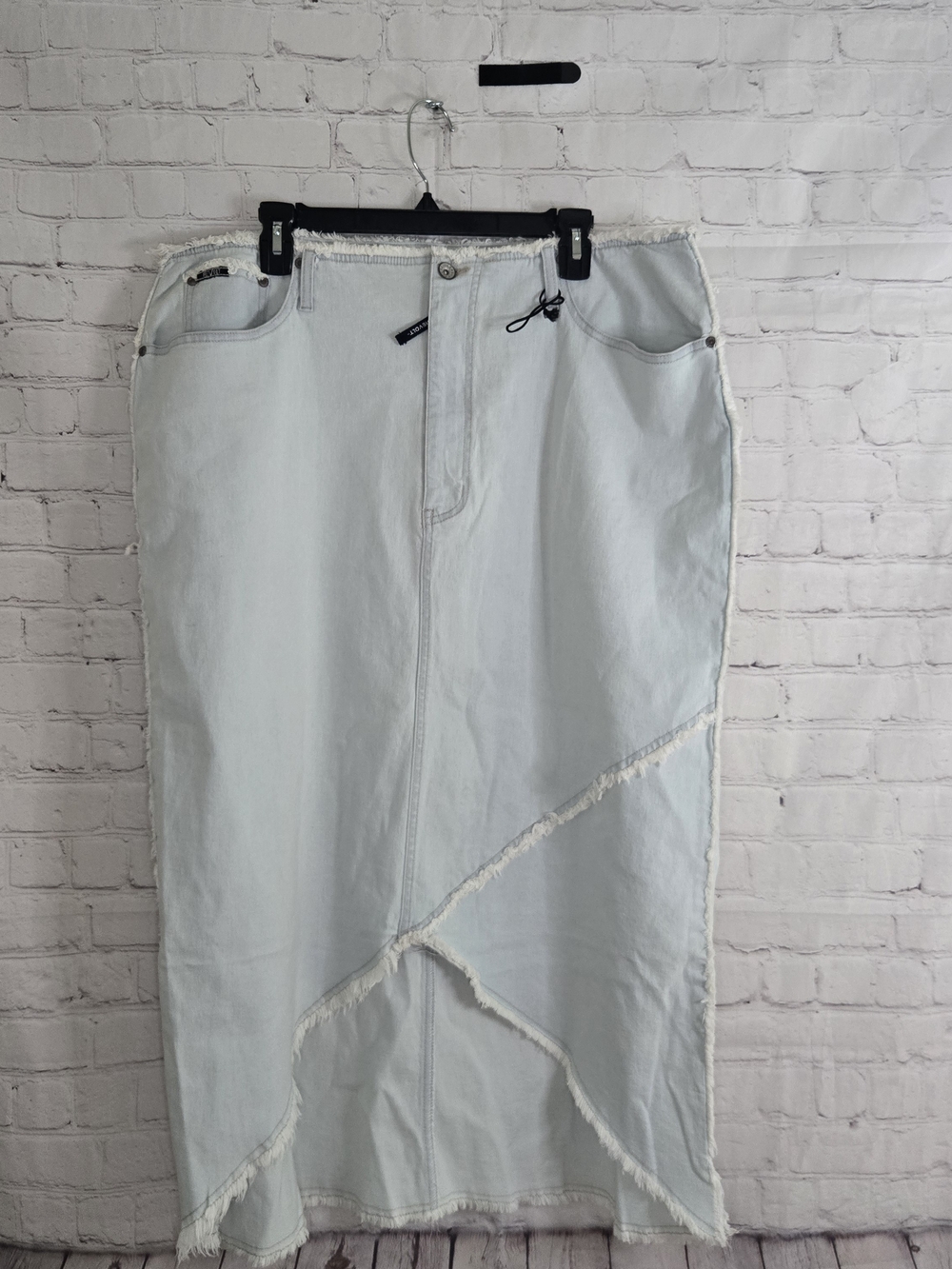 Revolt Jeans Y2k Patchwork Raw edged maxi skirt plus Sz 20 Mermaid grunge Fairy